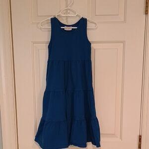 Hanna Andersson Girls' Sleeveless Tiered Dress in Royal Blue